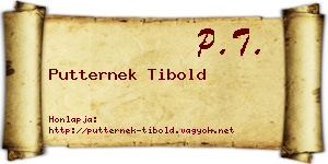 Putternek Tibold névjegykártya
